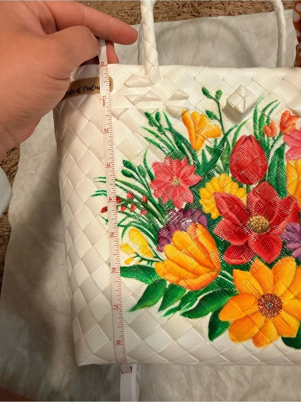 Habi at Pintura Floral Plastic Bayong Waterproof Tote Bag
